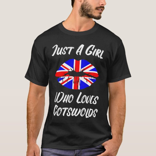 Camiseta Lips Mouth Love Union Jack Flag Cotswolds (Frente)