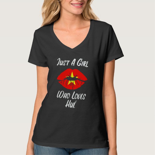 Camiseta Lips Mouth Love Vietnamese Flag Hue (Frente)