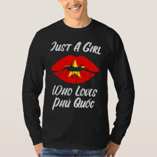 Camiseta Lips Mouth Love Vietnamese Flag Phu Quoc