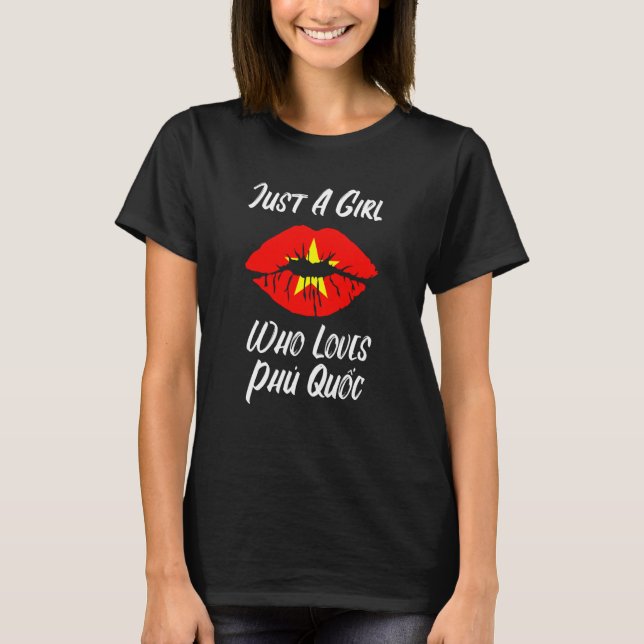 Camiseta Lips Mouth Love Vietnamese Flag Phu Quoc (Frente)