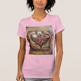Camiseta Lipstick Flores Heart Steampunk Series