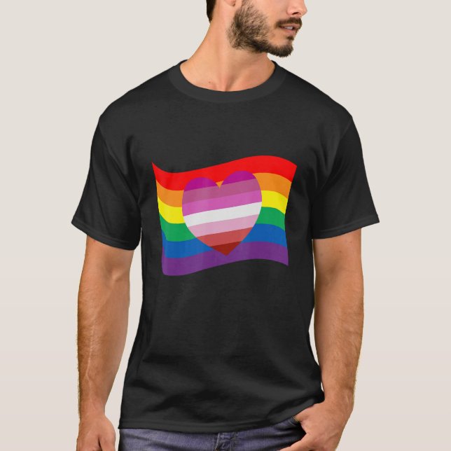 Camiseta Lipstick Lesbian Heart Lgbtq Gay Rights Orud (Frente)