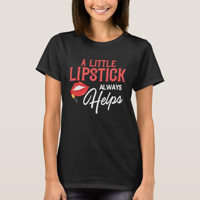Camiseta Lipstick Red Lips  Makeup Artist Cosmetologist (Frente)