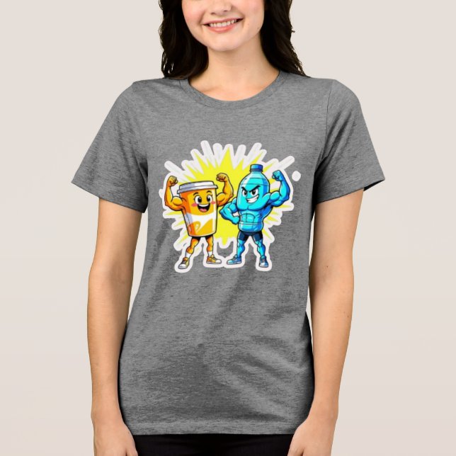 Camiseta Liquid Strength – Funny Juice & Water Muscle Desig (Frente)