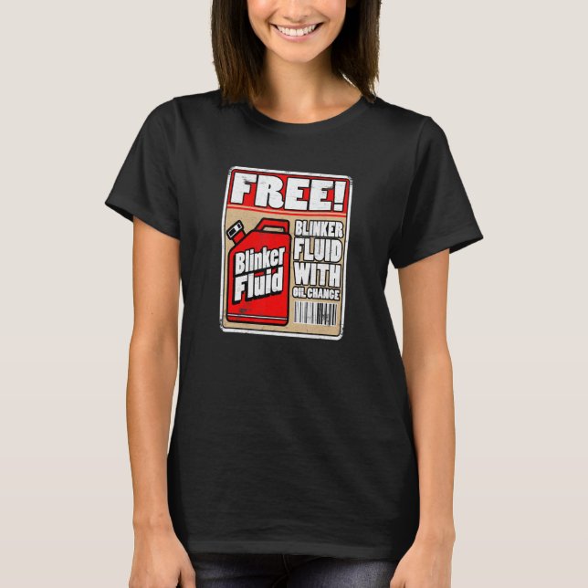 Camiseta Líquido de Intermitente Grátis Oficina Mecânico En (Frente)