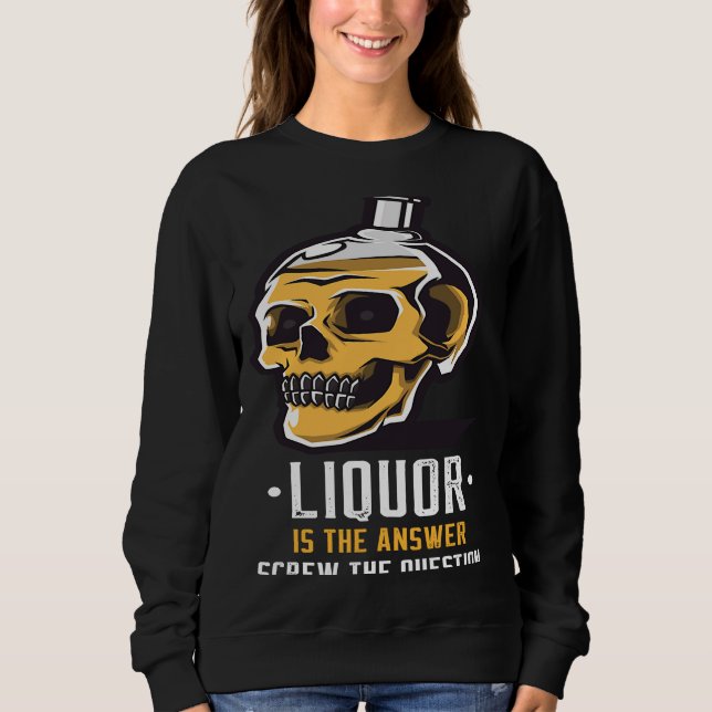 Camiseta Liquor is the Answer Skull Graphic (Frente)