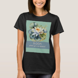Camiseta Lírio De Água Planta Verde Flor Desabrochar Bonito