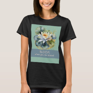 Camiseta Lírio De Água Planta Verde Flor Desabrochar Bonito