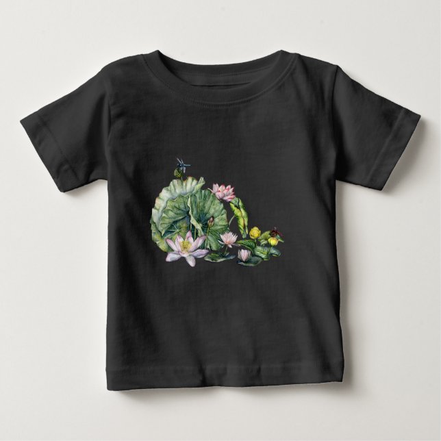 Camiseta Lírios de água japoneses e Flores de Lotus (Frente)