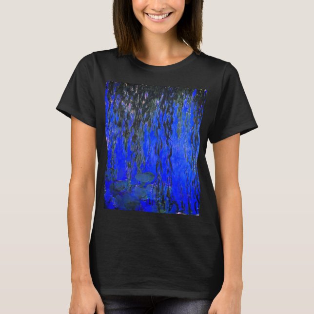 Camiseta Lírios de água monet e ramificações de salgueiro (Frente)
