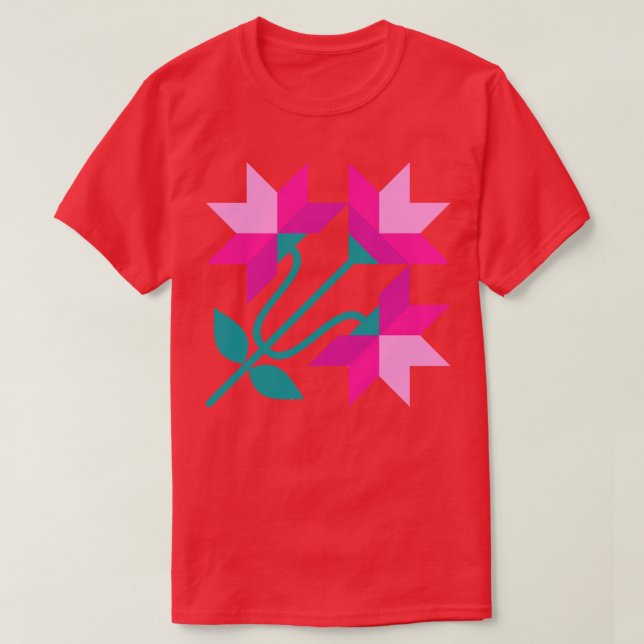 Camiseta Lírios de Carolina do Norte Rosa (Frente do Design)