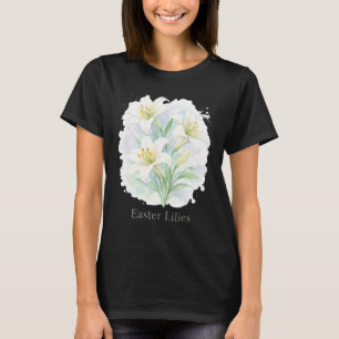 Camiseta Lírios de Páscoa em Aquarela - Elegância Floral de