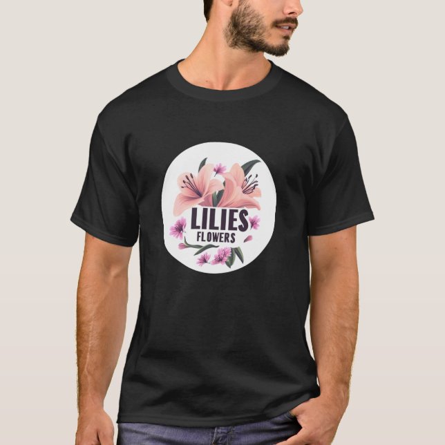 Camiseta Lírios Graciosos Flores para um Visual Agradável e (Frente)