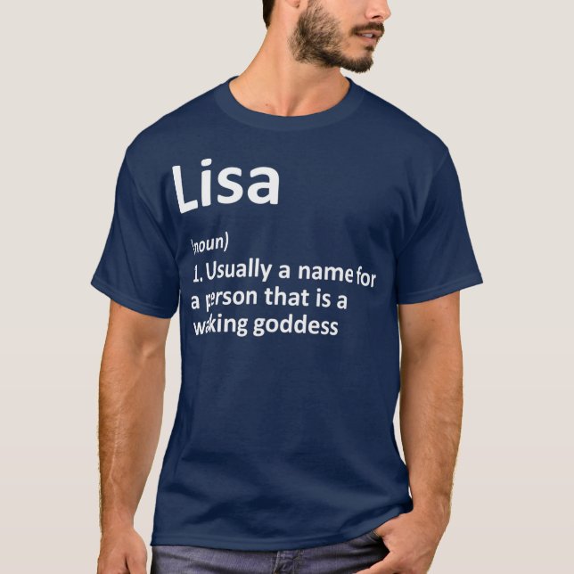 Camiseta LISA Definição Nome Personalizado Funny Birthday (Frente)