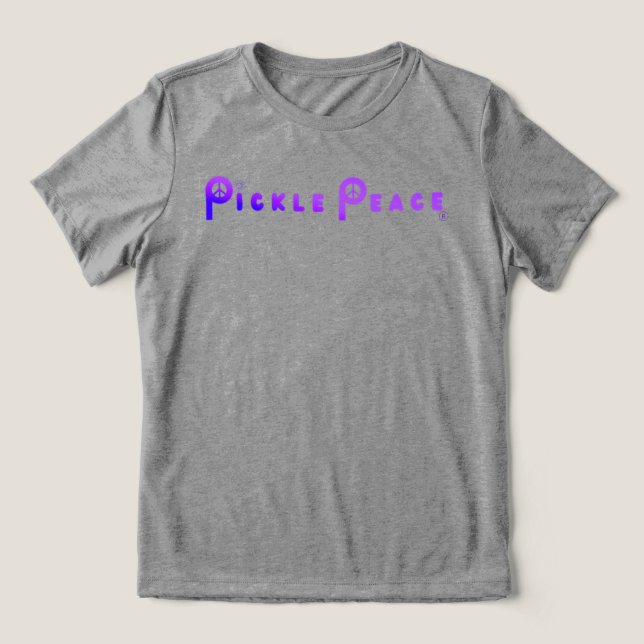 Camiseta lisa para mulheres Pickle Peace roxa (Design frontal)