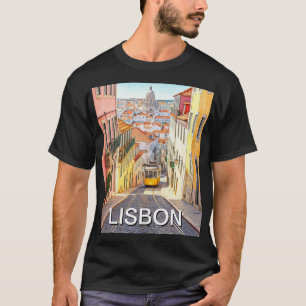 Camiseta Lisboa Portugal Pantheon Alfama Watercolor