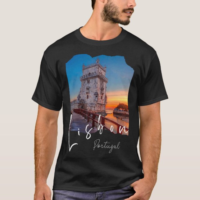 Camiseta Lisboa Portugal Souvenirs Portuguesas Belem Torre  (Frente)