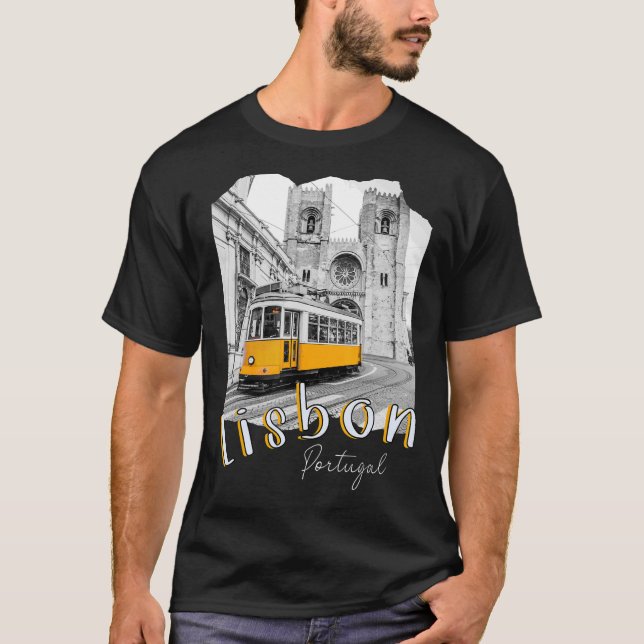 Camiseta Lisboa Portugal Tram Souvenirs Português Lisboa L (Frente)