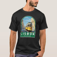 Lisboa Portugal Yellow Tram Viagem Art Vintage