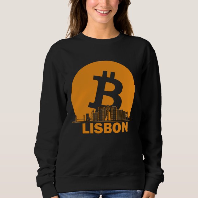 Camiseta Lisbon Bitcoin Maximalist  Bitcoin Lisbon Skyline (Frente)