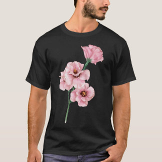 Camiseta Lisianthus_Watercolor Rosa