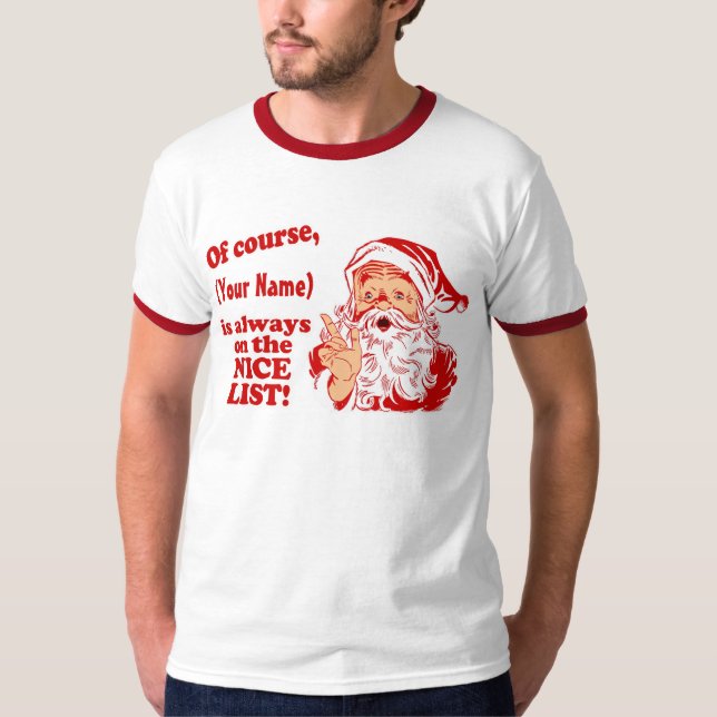 Camiseta Lista agradável personalizada (Frente)