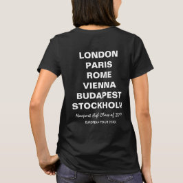 Camiseta Lista da viagem da classe de costume europeu da