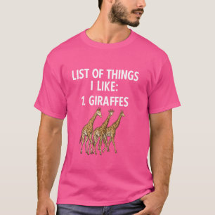 Camiseta Lista de Coisas que Eu Gosto de Girafa Safari Zool
