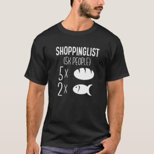 Camiseta lista de compras Dois Peixes E Cinco Pães Mateus 1