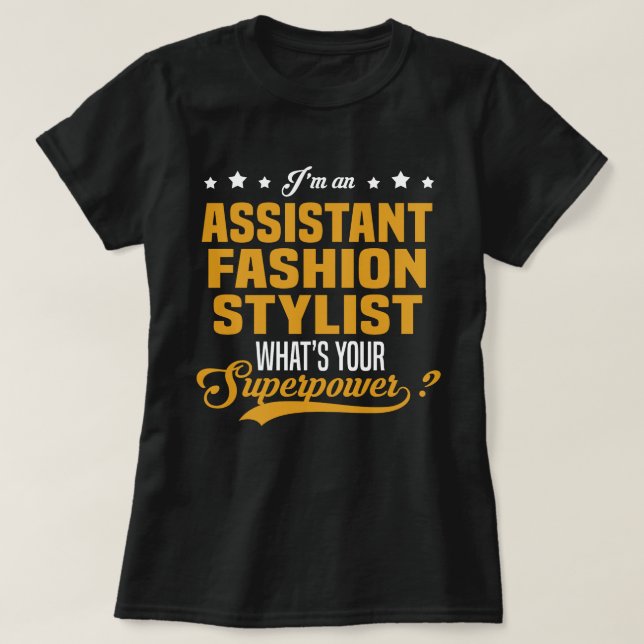 Camiseta Lista de estilos da moda do assistente (Frente do Design)