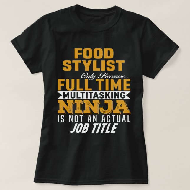 Camiseta Lista de estilos de comida (Frente do Design)