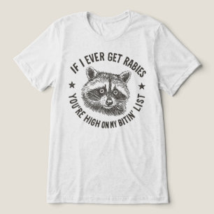 Camiseta Lista de mordidas de guaxinim com raiva engraçada