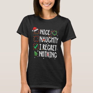 Camiseta Lista de Natal Boas Malvadas Não Me Arrependo de N