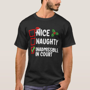 Camiseta Lista de Natal Bom Travesso Inadmissível no Tribun