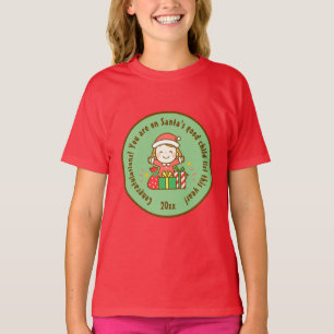 Camiseta Lista De Natal Bonita De Crianças Presentes De San
