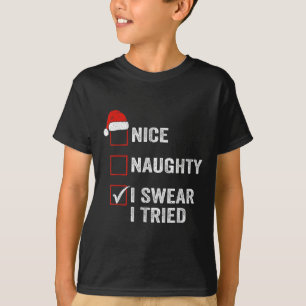 Camiseta Lista de Natal Divertida Legal Travessa Juro Que T