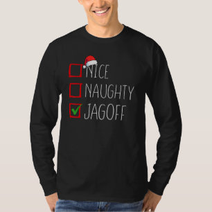 Camiseta Lista de Natal do Jagoff Legal ou Travesso Xmas Pa