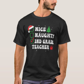 Camiseta Lista de Natal Engraçada da Professora da 2ª Série