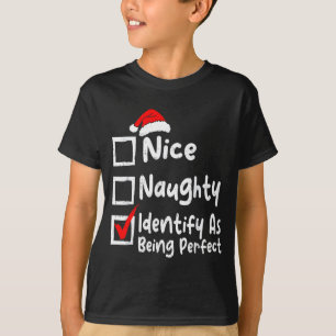 Camiseta Lista de Natal Família Divertida Perfeita Malicios