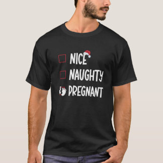 Camiseta Lista de Natal Legal Travesso da Santa Gravidez An