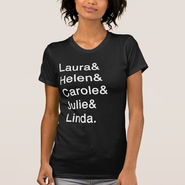 Camiseta Lista de nomes (mulheres) (Frente)