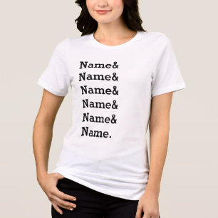 Camiseta Lista de Nomes Personalizados com E Comercial Nome