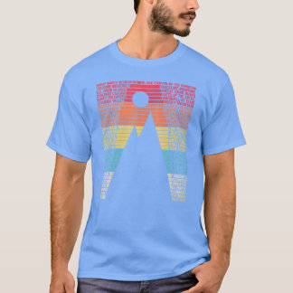 Camiseta Lista de Parques Nacionais Palavra Vintage Camping