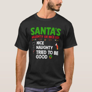 Camiseta Lista de Quem se Porta Mal ou Bem do Papai Noel Te