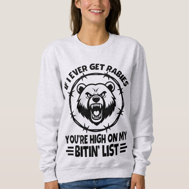 Camiseta Lista de Rabies do Urso Sarcástico (Frente)