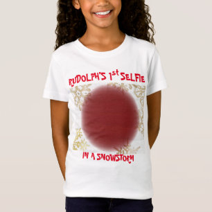 Camiseta Lista de Selfie e Papais noeis de Natal de Rudolf 