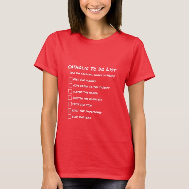 Camiseta Lista de Tarefas Católicas (Frente)