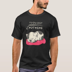 Camiseta Lista de Tarefas do Cachorrinho Pug Preguiçoso e F