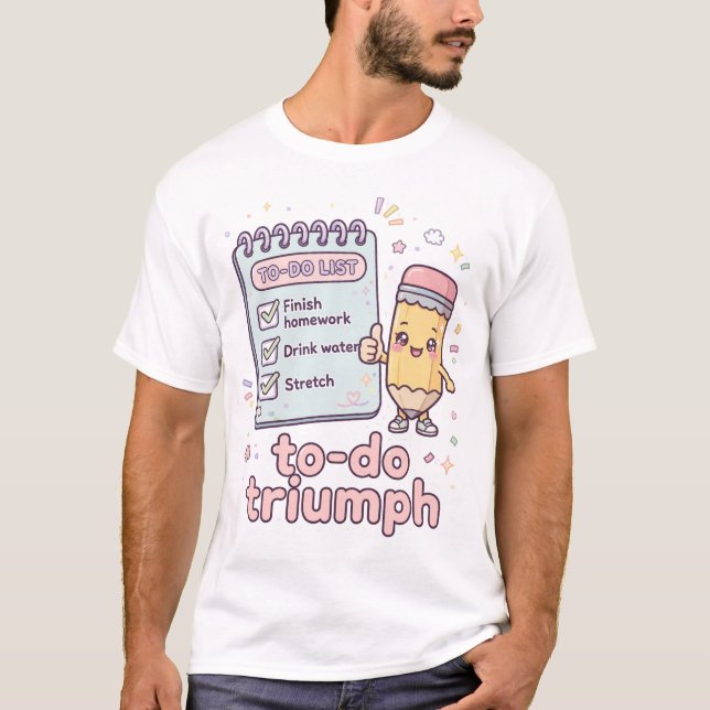 Camiseta Lista de Tarefas Fofa Triunfo (Frente)