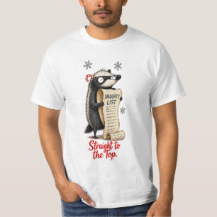 Camiseta Lista de Travessos Bem no Topo Distintivo de Mel D